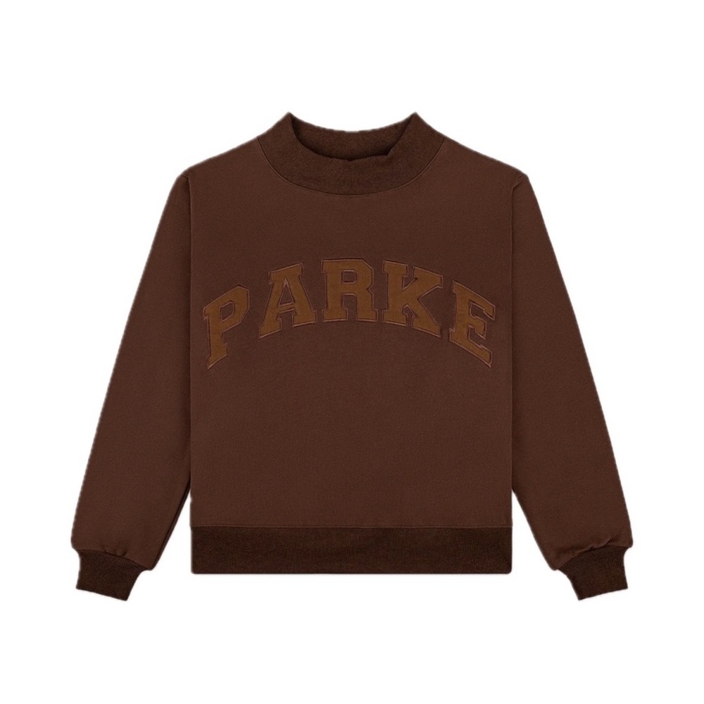 Parke Monochrome Varsity Mockneck Chocolate